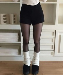 スリムリブニットショートパンツ
