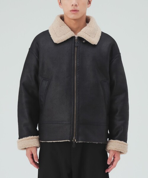 BEAMS HEART(ビームスハート)の「フェイクムートン B3 ブルゾン(ブルゾン・メンズ・ブラック/ブラウン・MEDIUM/SMALL/LARGE)」の7枚目の写真