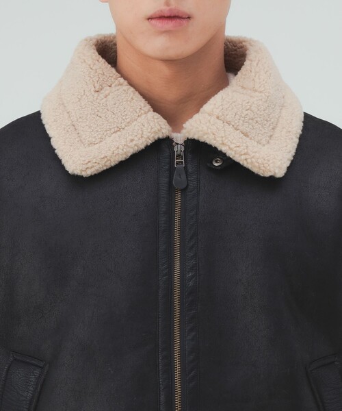 BEAMS HEART(ビームスハート)の「フェイクムートン B3 ブルゾン(ブルゾン・メンズ・ブラック/ブラウン・MEDIUM/SMALL/LARGE)」の10枚目の写真