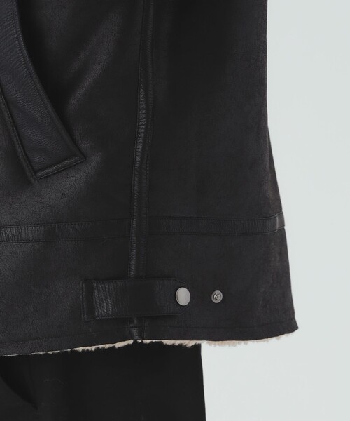 BEAMS HEART(ビームスハート)の「フェイクムートン B3 ブルゾン(ブルゾン・メンズ・ブラック/ブラウン・MEDIUM/SMALL/LARGE)」の12枚目の写真
