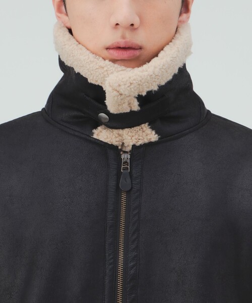 BEAMS HEART(ビームスハート)の「フェイクムートン B3 ブルゾン(ブルゾン・メンズ・ブラック/ブラウン・MEDIUM/SMALL/LARGE)」の14枚目の写真