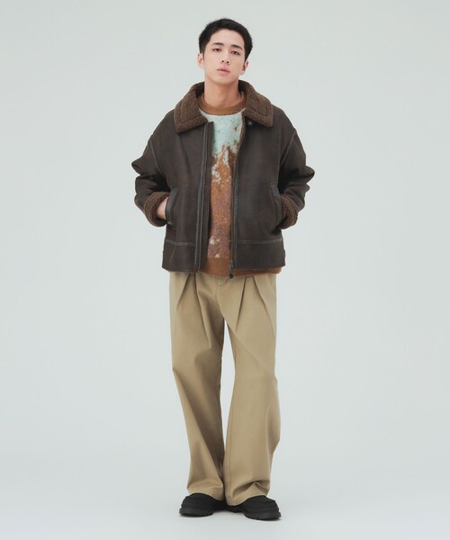 BEAMS HEART(ビームスハート)の「フェイクムートン B3 ブルゾン(ブルゾン・メンズ・ブラック/ブラウン・MEDIUM/SMALL/LARGE)」の18枚目の写真