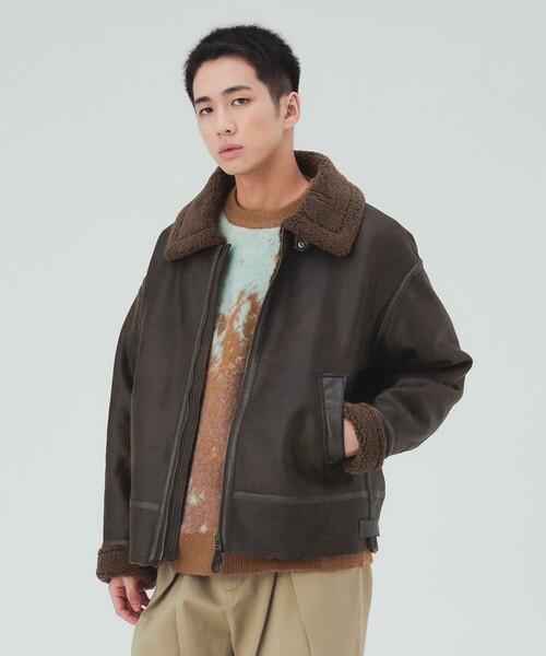 BEAMS HEART(ビームスハート)の「フェイクムートン B3 ブルゾン(ブルゾン・メンズ・ブラック/ブラウン・MEDIUM/SMALL/LARGE)」の20枚目の写真