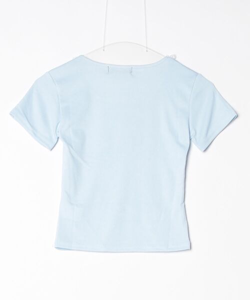 FREE STYLISTS(フリー スタイリスト)の「襟レース半袖Tシャツ レディス(Tシャツ/カットソー・レディース・ブルー/ピンク・S/M/XL/L)」の3枚目の写真
