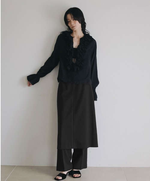 anuke(アンヌーク)の「Wool Layered Pants(その他パンツ・レディース・ブラック/チャコールグレー・36inch/38inch)」の4枚目の写真