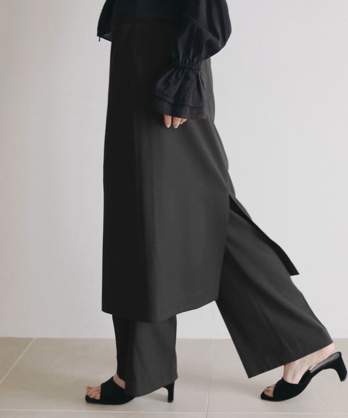 anuke(アンヌーク)の「Wool Layered Pants(その他パンツ・レディース・ブラック/チャコールグレー・36inch/38inch)」の5枚目の写真
