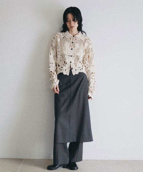 anuke(アンヌーク)の「Wool Layered Pants(その他パンツ・レディース・ブラック/チャコールグレー・36inch/38inch)」の3枚目の写真