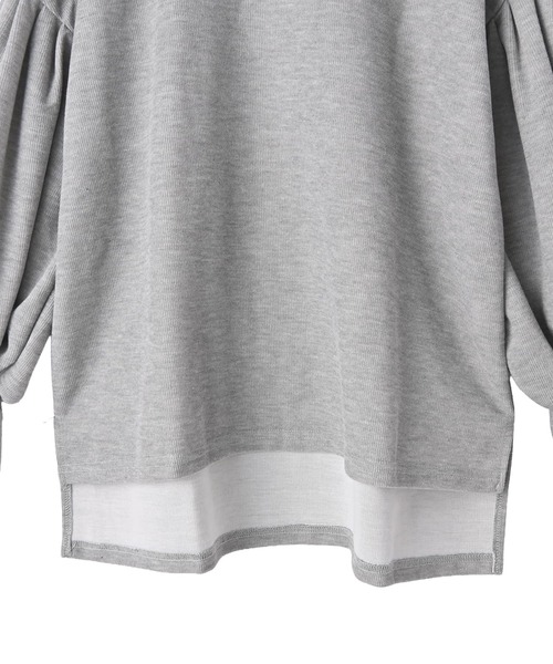 STYLE DELI(スタイルデリ)の「【DELI by】抜け感ランタンスリーブプルオーバートップス(Tシャツ/カットソー・レディース・ブラック/グレー・M)」の5枚目の写真