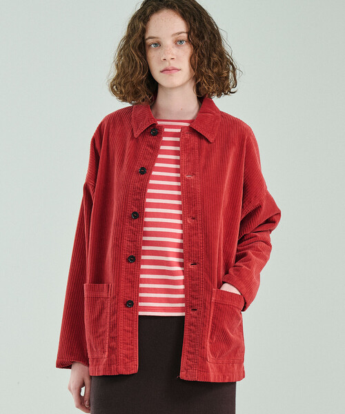 VETRA(ベトラ)の「VETRA | 〈別注〉コーデュロイ カバーオールジャケット WOMEN(カバーオール・レディース・レッド系その他/ネイビー/ブラウン系その他・38)」の1枚目の写真