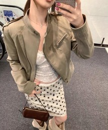 スタンドカラーショートジャケット