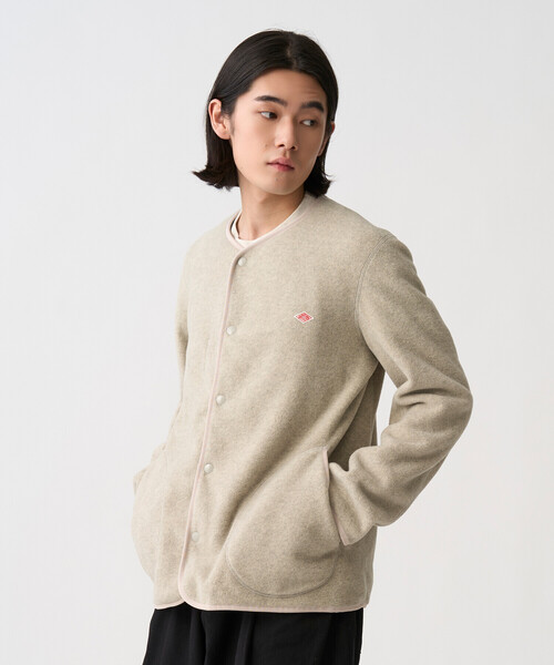 DANTON（ダントン）の「Men's Fleece Collarless Jacket（カーディガン/ボレロ・メンズ・ダークグレー/チャコール/ブラック/ブラウン/ブルー系その他5/クリーム・38/42/40/44）」の5枚目の写真