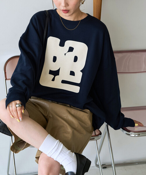 FREAK'S STORE(フリークスストア)の「限定展開 SPRYBOX フロッキー ロゴ 裏毛 スウェット(スウェット・レディース・ブラック/ブラウン/グレー/ネイビー/ナチュラル・フリ-)」の1枚目の写真