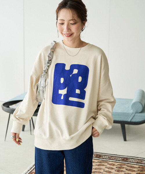 FREAK'S STORE(フリークスストア)の「限定展開 SPRYBOX フロッキー ロゴ 裏毛 スウェット(スウェット・レディース・ブラック/ブラウン/グレー/ネイビー/ナチュラル・フリ-)」の22枚目の写真