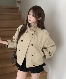 秋冬新作 ダブルボタンデザインショートコート