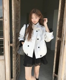 秋冬新作 ダブルボタンデザインショートコート