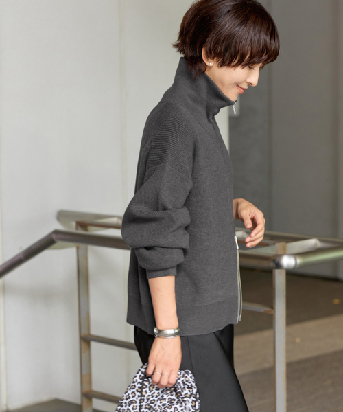 JOURNAL STANDARD relume(ジャーナルスタンダード レリューム)の「《WEB限定追加》ダブルジップニットカーディガン(カーディガン/ボレロ・レディース・チャコールグレー/ネイビー・FREE)」の19枚目の写真