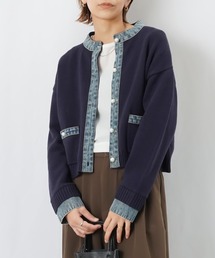 LC/LLL デニム配色ニットジャケット