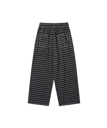 STRIPED KITTEN WIDE SWEAT PANTS BLACK(CV2GFFPA04A)