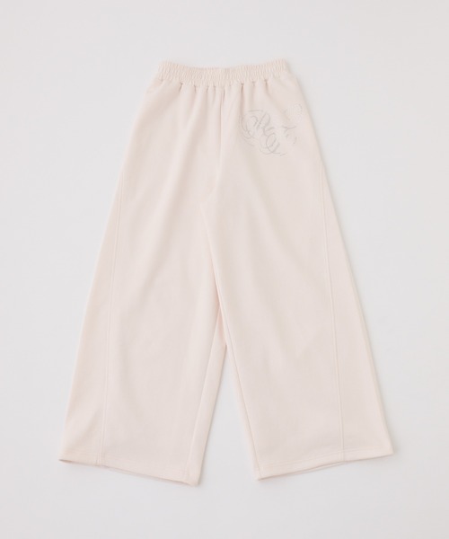 one after another NICE CLAUP(ワンアフターアナザーナイスクラップ)の「【セットアップ可能/パーカー別売り】キラキラビジューロゴパンツ(スウェットパンツ・レディース・ブラック/ピンク/ミント/杢グレー・SMALL/MEDIUM)」の4枚目の写真