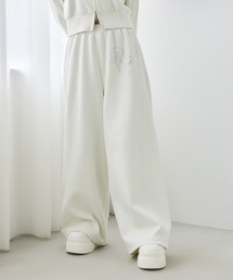 【セットアップ可能/パーカー別売り】キラキラビジューロゴパンツ