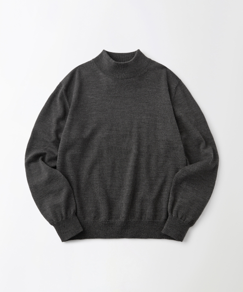 OUTSTANDING(アウトスタンディング)の「SOFT YARN MOCK NECK KNIT SWEATER_CHARCOAL(ニット/セーター・メンズ・その他・MEDIUM/LARGE)」の1枚目の写真