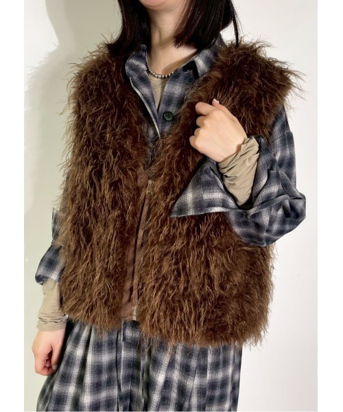 MIDVEIN(ミッドヴェイン)の「fur vest(その他アウター・レディース・ブラウン/アイボリー/ブラック・FREE)」の13枚目の写真