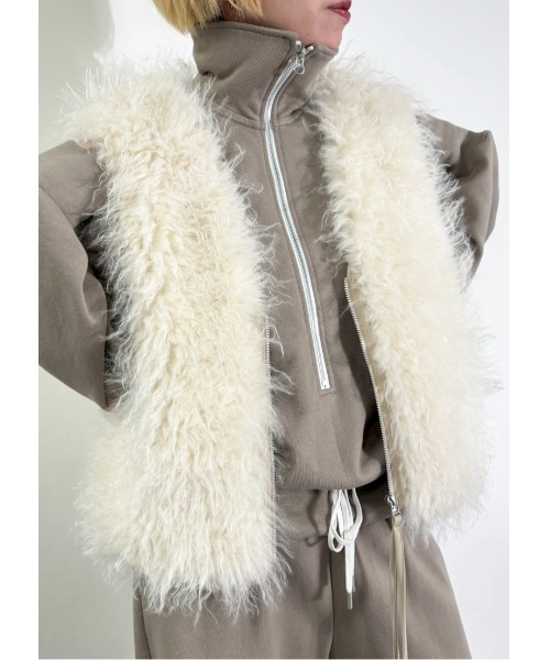 MIDVEIN(ミッドヴェイン)の「fur vest(その他アウター・レディース・ブラウン/アイボリー/ブラック・FREE)」の8枚目の写真