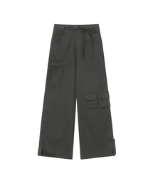Shirring pocket wide pants CHARCOAL