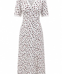 SIDE RIBBON VNECK DRESS / サイドリボンVネックドレス（ワンピース