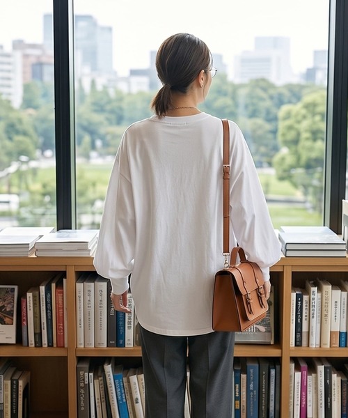 STYLE DELI(スタイルデリ)の「【DELI by】コットン100%バックロングプルオーバー(Tシャツ/カットソー・レディース・ホワイト/グレー系その他/ブラック・M)」の8枚目の写真