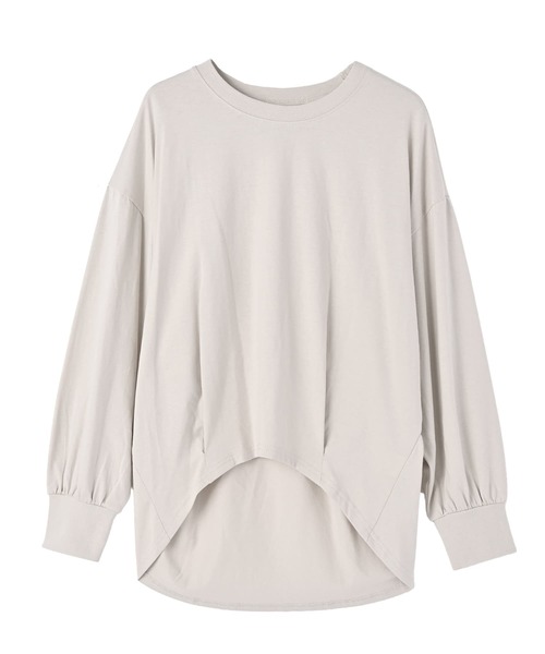 STYLE DELI(スタイルデリ)の「【DELI by】コットン100%バックロングプルオーバー(Tシャツ/カットソー・レディース・ホワイト/グレー系その他/ブラック・M)」の11枚目の写真