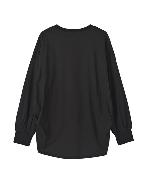 STYLE DELI(スタイルデリ)の「【DELI by】コットン100%バックロングプルオーバー(Tシャツ/カットソー・レディース・ホワイト/グレー系その他/ブラック・M)」の14枚目の写真