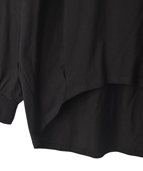 STYLE DELI(スタイルデリ)の「【DELI by】コットン100%バックロングプルオーバー(Tシャツ/カットソー・レディース・ホワイト/グレー系その他/ブラック・M)」の18枚目の写真