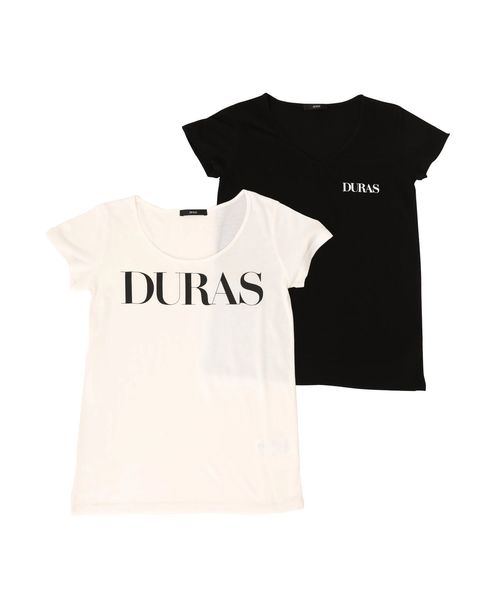 DURAS（デュラス）の「デュラスロゴパックＴシャツ（Tシャツ/カットソー・レディース・ブラック×ホワイト/ホワイト/ホワイト×ブラック/ブラック/ピンク系その他/その他・FREE）」の2枚目の写真
