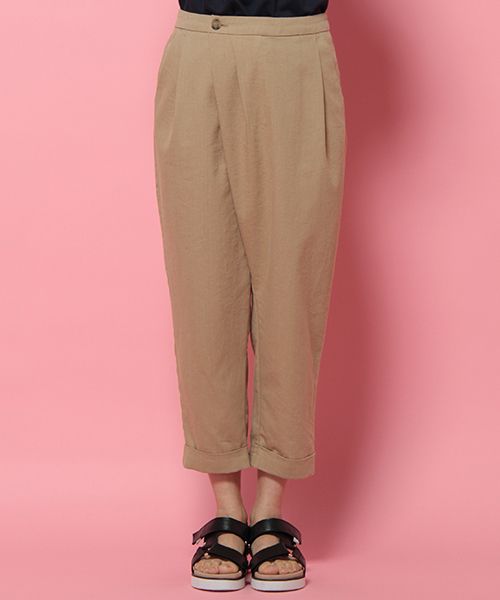 LBC(エルビーシー)の「リネンコットンクロプトパンツ (その他パンツ・レディース・ネイビー/ベージュ・LARGE/MEDIUM)」の3枚目の写真