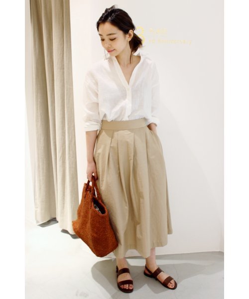 plage（プラージュ）の「60S ウォッシュリネンシャツ◆（シャツ/ブラウス・レディース・ホワイト/ベージュ/ネイビー・FREE）」の22枚目の写真