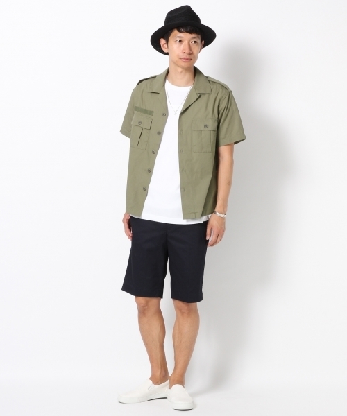 GLOBAL WORK（グローバルワーク）の「オープンカラーシャツ半袖/718594（シャツ/ブラウス・メンズ・ベージュ/カーキ・MEDIUM/LARGE/SMALL/X-LARGE）」の7枚目の写真