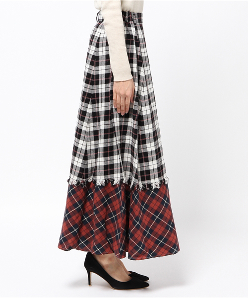 MOUSSY（マウジー）の「REMAKE CHECK SK（スカート・レディース・レッド系その他/ホワイト系その他・FREE）」の4枚目の写真