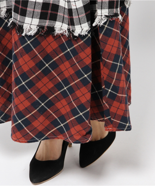 MOUSSY（マウジー）の「REMAKE CHECK SK（スカート・レディース・レッド系その他/ホワイト系その他・FREE）」の8枚目の写真
