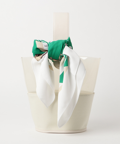 Casselini（キャセリーニ）の「casselini:スカーフバッグ（トートバッグ・レディース・ブラック/オフホワイト・ONE SIZE）」の9枚目の写真