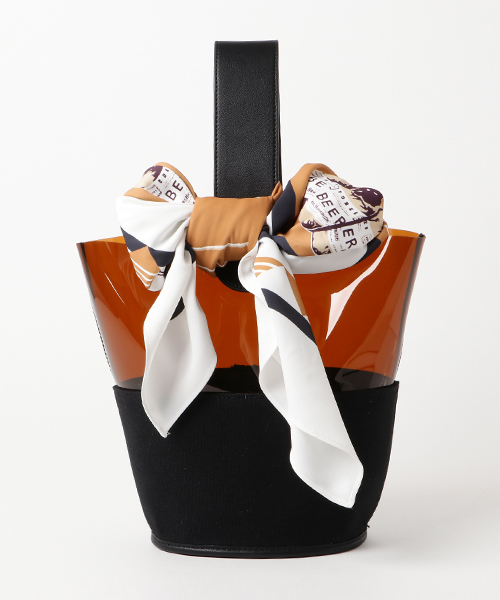 Casselini（キャセリーニ）の「casselini:スカーフバッグ（トートバッグ・レディース・ブラック/オフホワイト・ONE SIZE）」の2枚目の写真