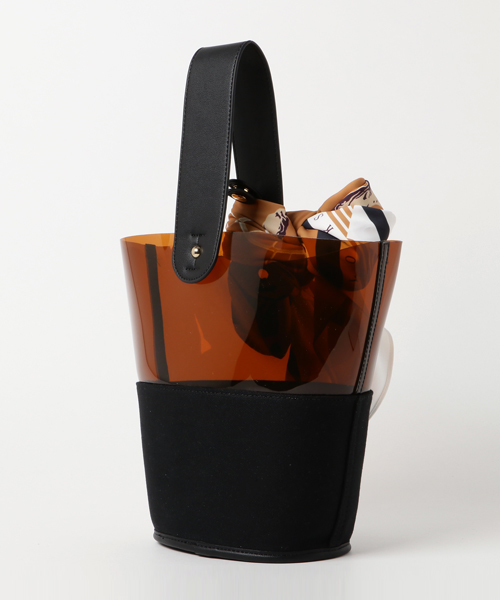 Casselini（キャセリーニ）の「casselini:スカーフバッグ（トートバッグ・レディース・ブラック/オフホワイト・ONE SIZE）」の3枚目の写真