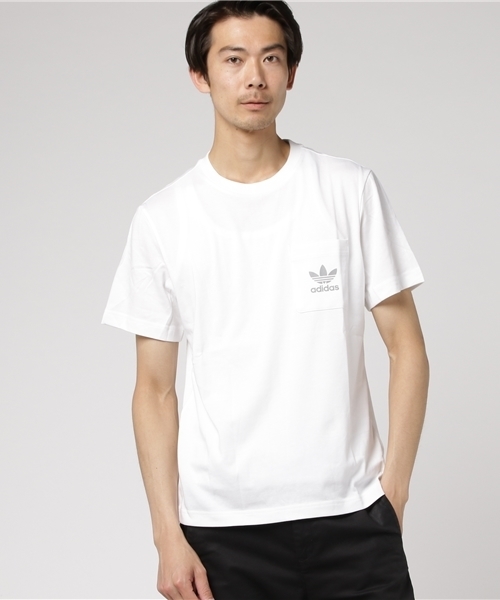 adidas（アディダス）の「オリジナルス Tシャツ[REFLECTIVE POCKET TEE]（Tシャツ/カットソー・メンズ・ホワイト/ブラック・XX-LARGE/X-LARGE/LARGE/MEDIUM/X-SMALL/SMALL）」の2枚目の写真