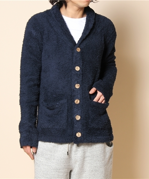 BAREFOOT DREAMS（ベアフットドリームズ）の「454 BFD-11S-010 Bamboo Chic Men's School Swtr.（カーディガン/ボレロ・メンズ・ブラック/グレー/ブラウン/ベージュ/ネイビー・SMALL/MEDIUM/LARGE/X-LARGE）」の5枚目の写真