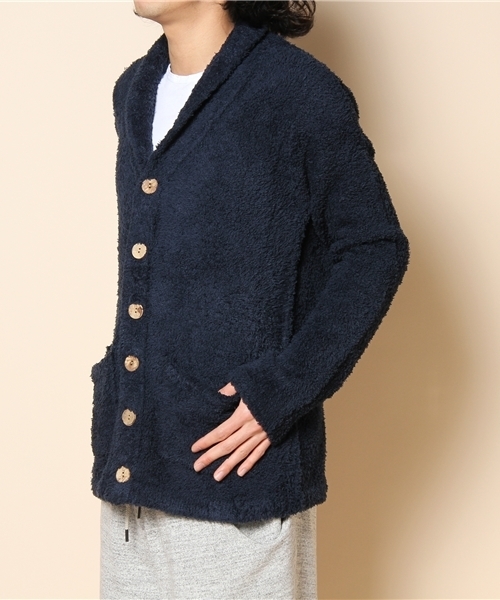 BAREFOOT DREAMS（ベアフットドリームズ）の「454 BFD-11S-010 Bamboo Chic Men's School Swtr.（カーディガン/ボレロ・メンズ・ブラック/グレー/ブラウン/ベージュ/ネイビー・SMALL/MEDIUM/LARGE/X-LARGE）」の6枚目の写真