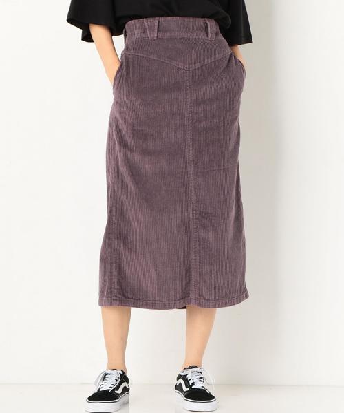 Another Edition（アナザーエディション）の「コーデュロイロングスカート（スカート・レディース・ベージュ/パープル・SMALL/MEDIUM）」の2枚目の写真