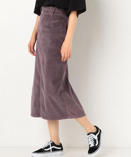 Another Edition（アナザーエディション）の「コーデュロイロングスカート（スカート・レディース・ベージュ/パープル・SMALL/MEDIUM）」の6枚目の写真