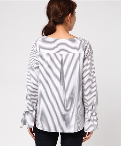 RIVE DROITE（リヴドロワ）の「フロントパイプストライプブラウス（シャツ/ブラウス・レディース・ホワイト/ベージュ・FREE）」の8枚目の写真