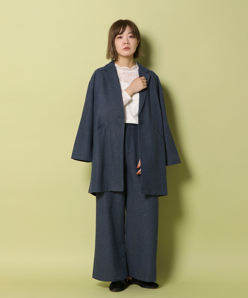 notch.（ノッチ）の「レースハイネックT                       （Tシャツ/カットソー・レディース・ブラック/ネイビー/オフホワイト/ボルドー・M）」の18枚目の写真