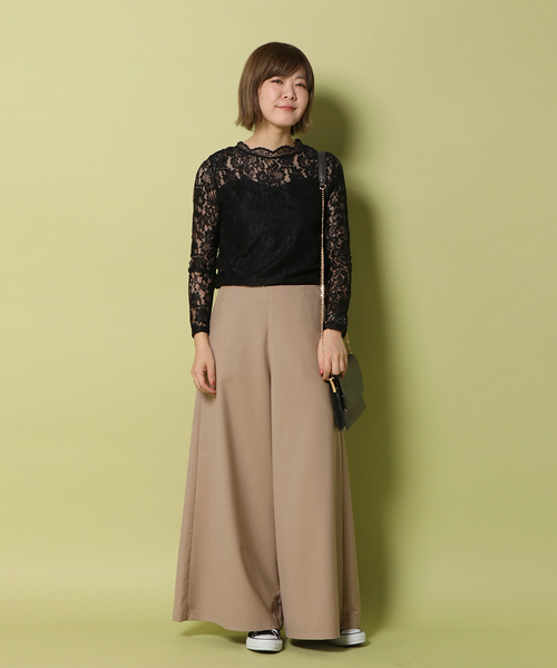 notch.（ノッチ）の「レースハイネックT                       （Tシャツ/カットソー・レディース・ブラック/ネイビー/オフホワイト/ボルドー・M）」の16枚目の写真